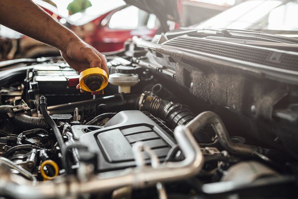 profissional verificando o óleo do carro